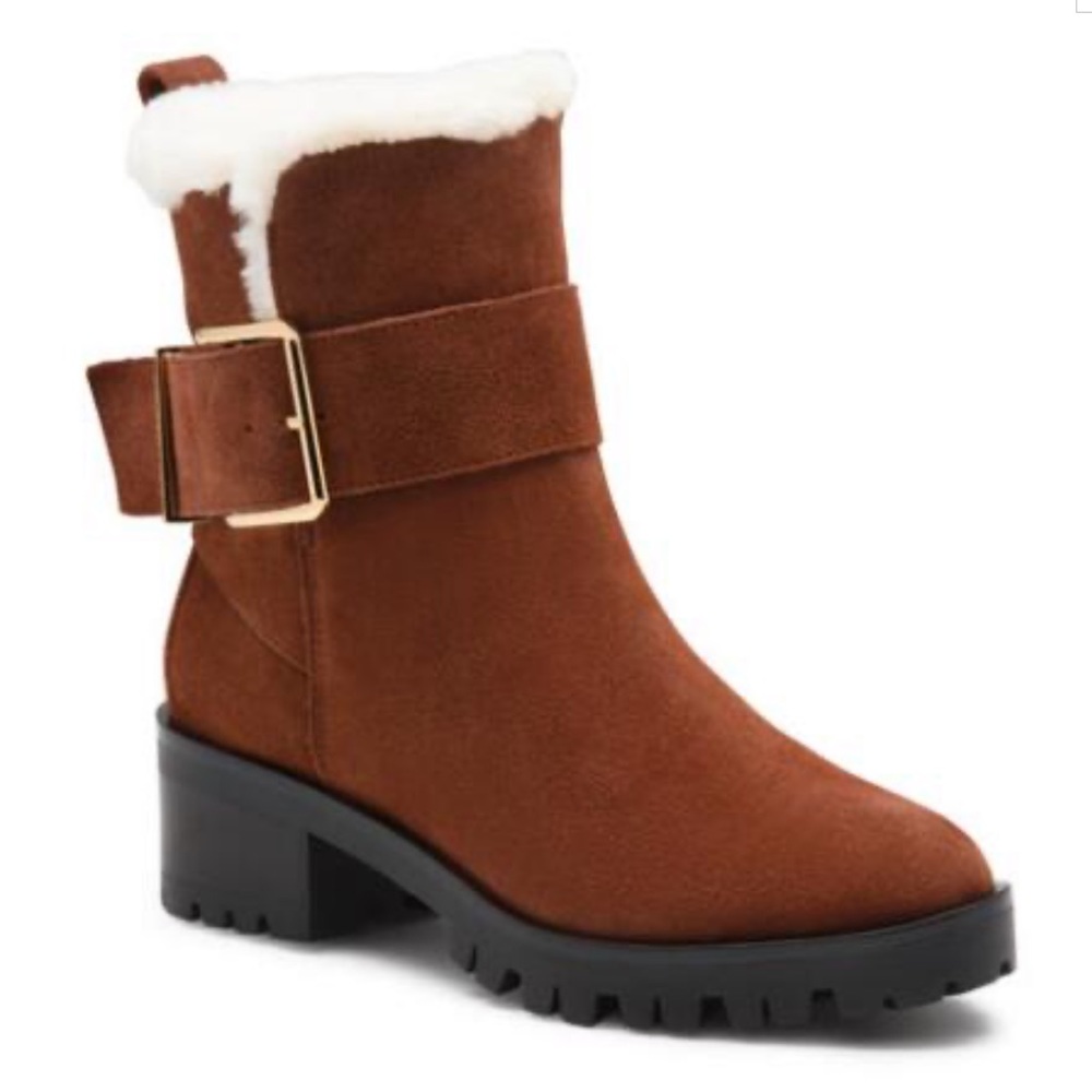 Karl Lagerfeld Preslie Suede Short Buckle Boot